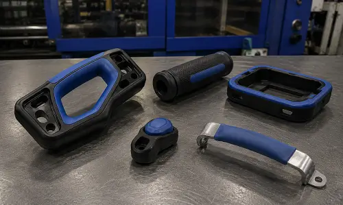 Common overmolded parts with soft-touch grips.