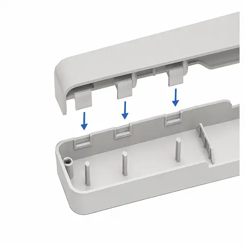 Snap fit plastic housing