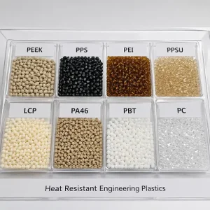 Injection molded heat resistant plastic parts for automotive, electrical, medical, and industrial applications
